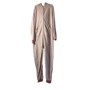 Cat Jack Girls Pajamas One Piece Fleece Hooded Sleepwear XL 14 Pink Candy Cane